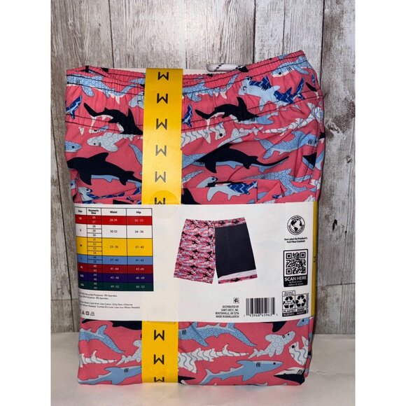 Members Mark Men's Resort Swim Trunks Coral Shark UPF 50+ Quick Dry 7" Inseam M - Picture 4 of 6